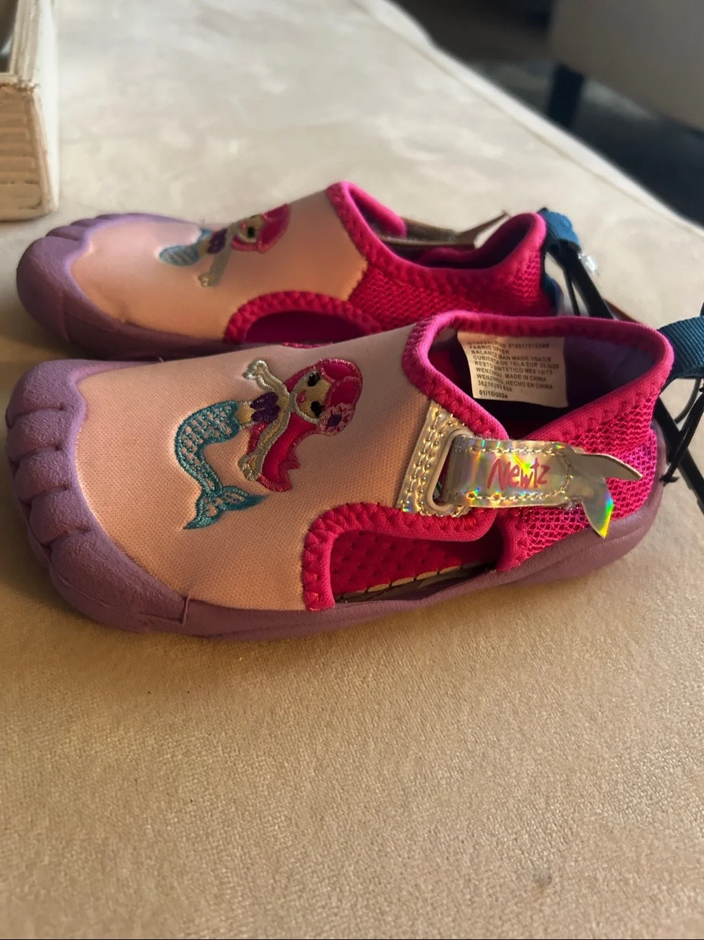Kids' Pink & Purple Mermaid Water Shoes